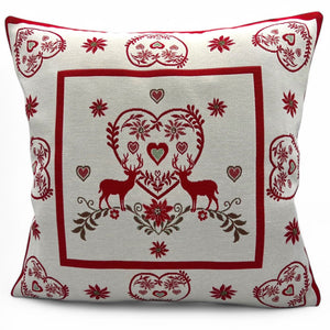 Kissenbezug MONTE CERVO ROT uni, Gobelin Jacquard, 45x45 cm