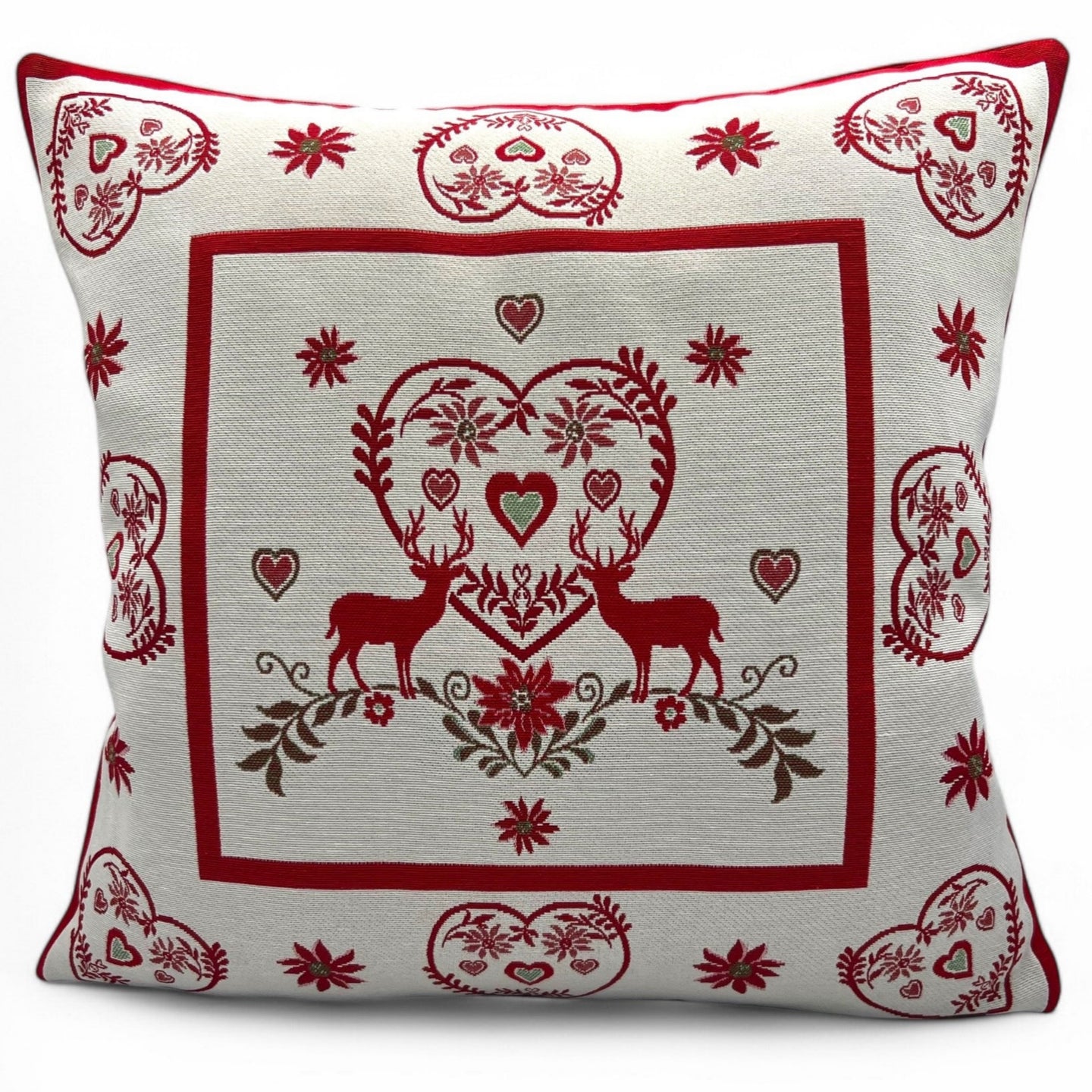 Kissenbezug MONTE CERVO ROT uni, Gobelin Jacquard, 45x45 cm