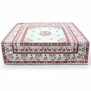 Tovaglia MONTE CERVO BORDEAUX, uni, Gobelin Jacquard