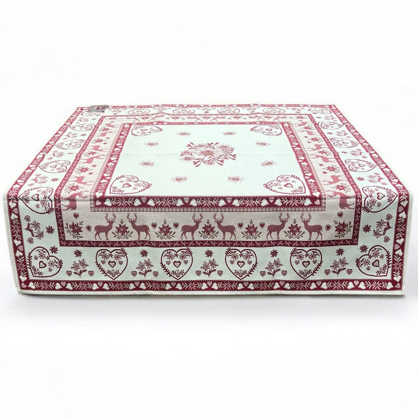 Tovaglia MONTE CERVO BORDEAUX, uni, Gobelin Jacquard