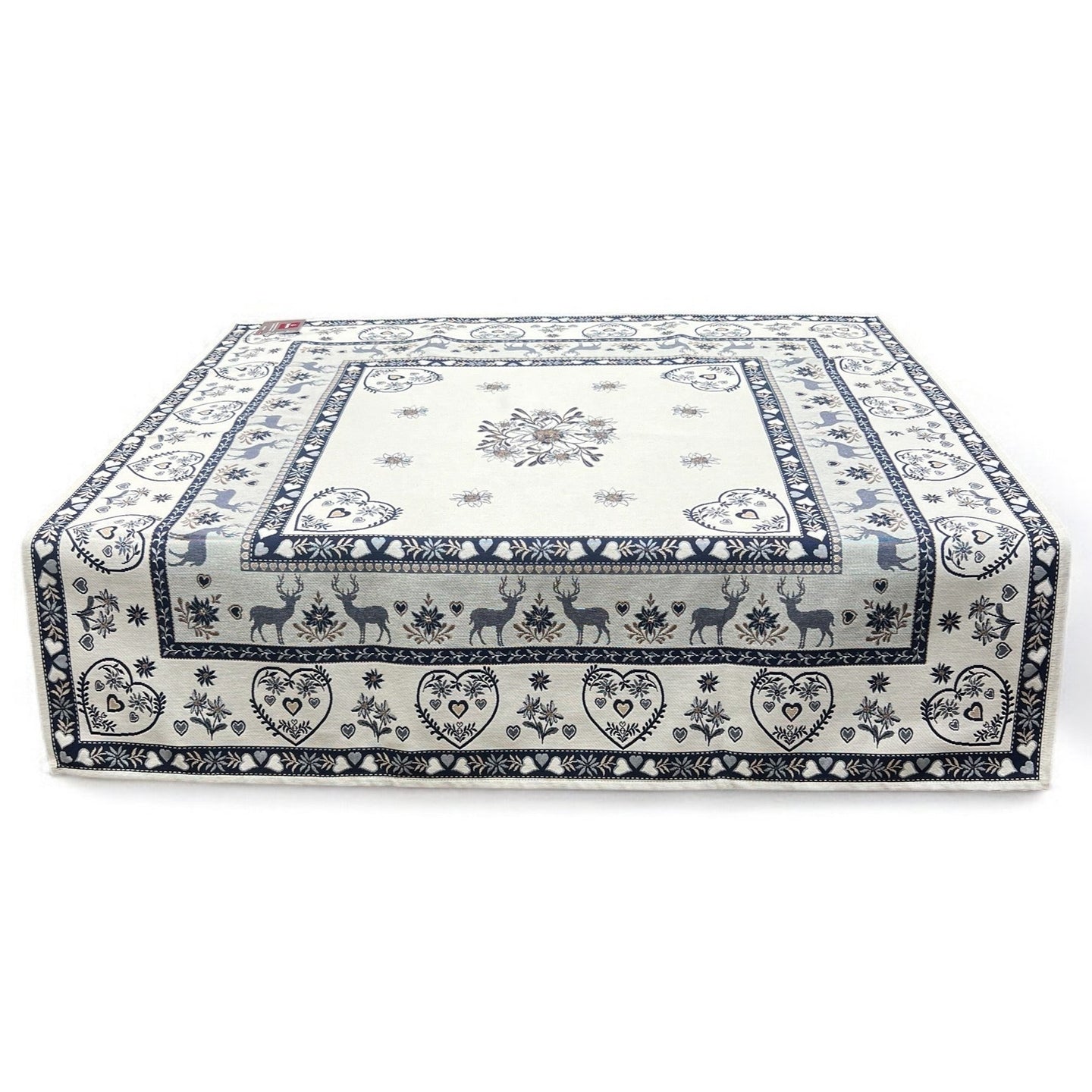 Tovaglia MONTE CERVO BLU, uni, Gobelin Jacquard