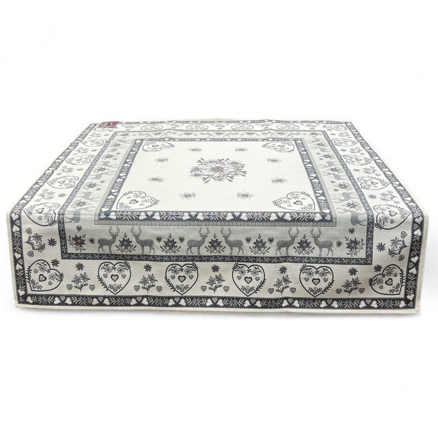 Tovaglia MONTE CERVO GRIGIO, uni, Gobelin Jacquard