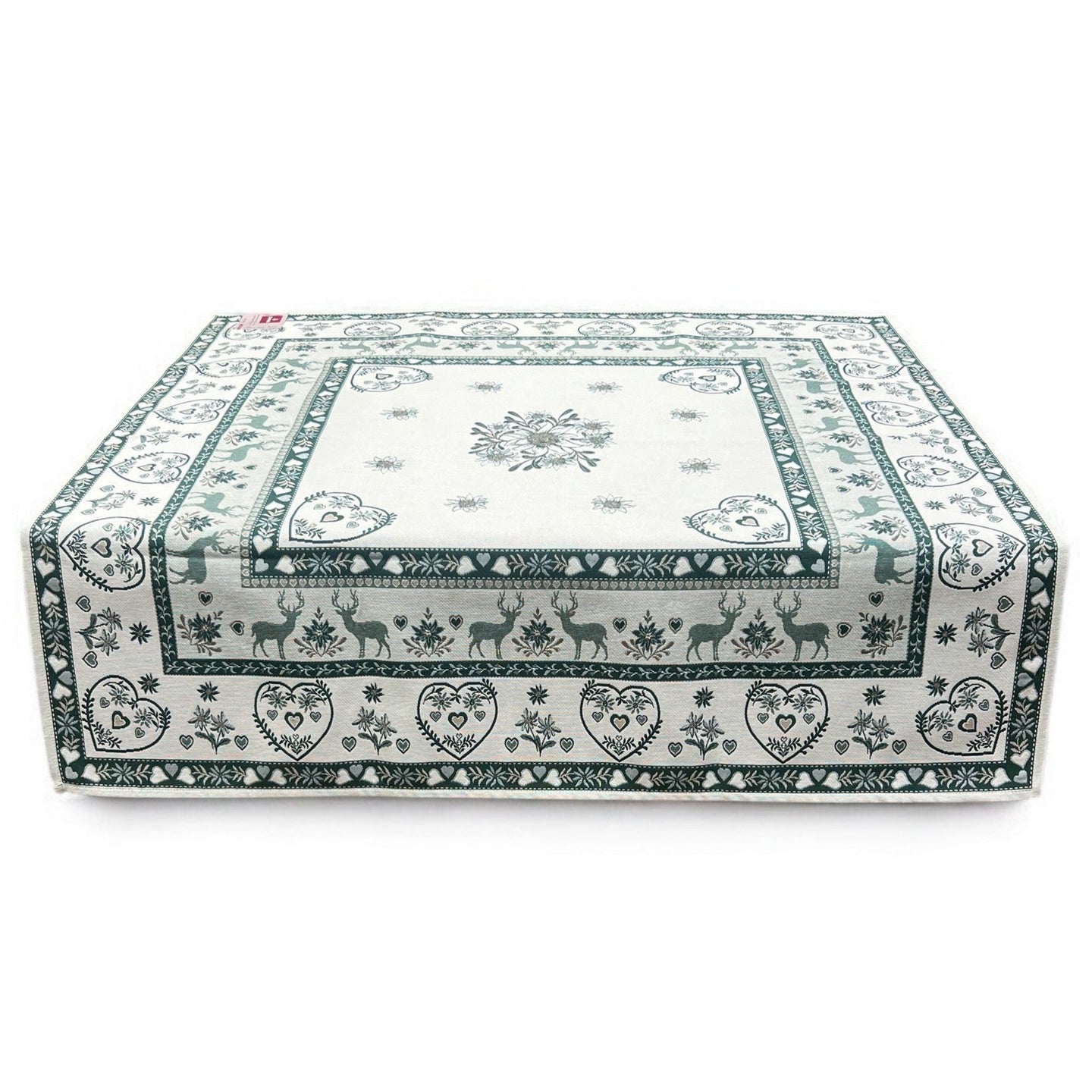 Tovaglia MONTE CERVO VERDE, uni, Gobelin Jacquard