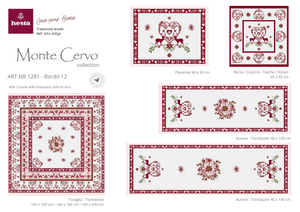 Tovaglia MONTE CERVO BORDEAUX, uni, Gobelin Jacquard