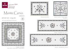 Tovaglia MONTE CERVO GRIGIO, uni, Gobelin Jacquard