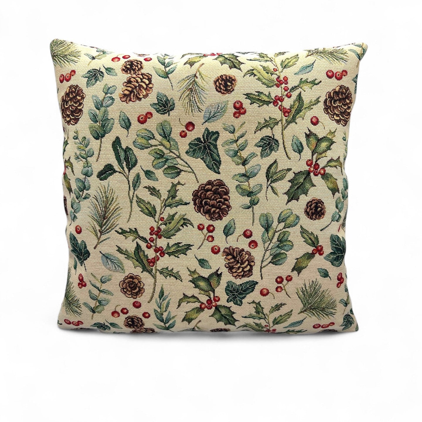 Copricuscino NATALIE Natale Gobelin Jacquard, Lurex oro, 45x45 cm