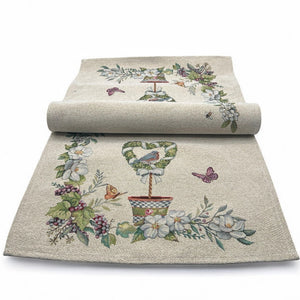 Tischläufer Runner Tischset ORTO BOTANICO, uni, Gobelin Jacquard
