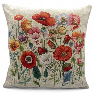 Copricuscino PAPAVERI, Gobelin Jacquard, 45x45 cm