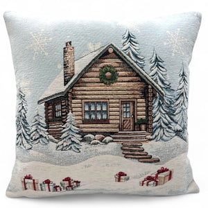 Copricuscino PINZOLO A Natale Gobelin Jacquard cinigliato, 45x45 cm