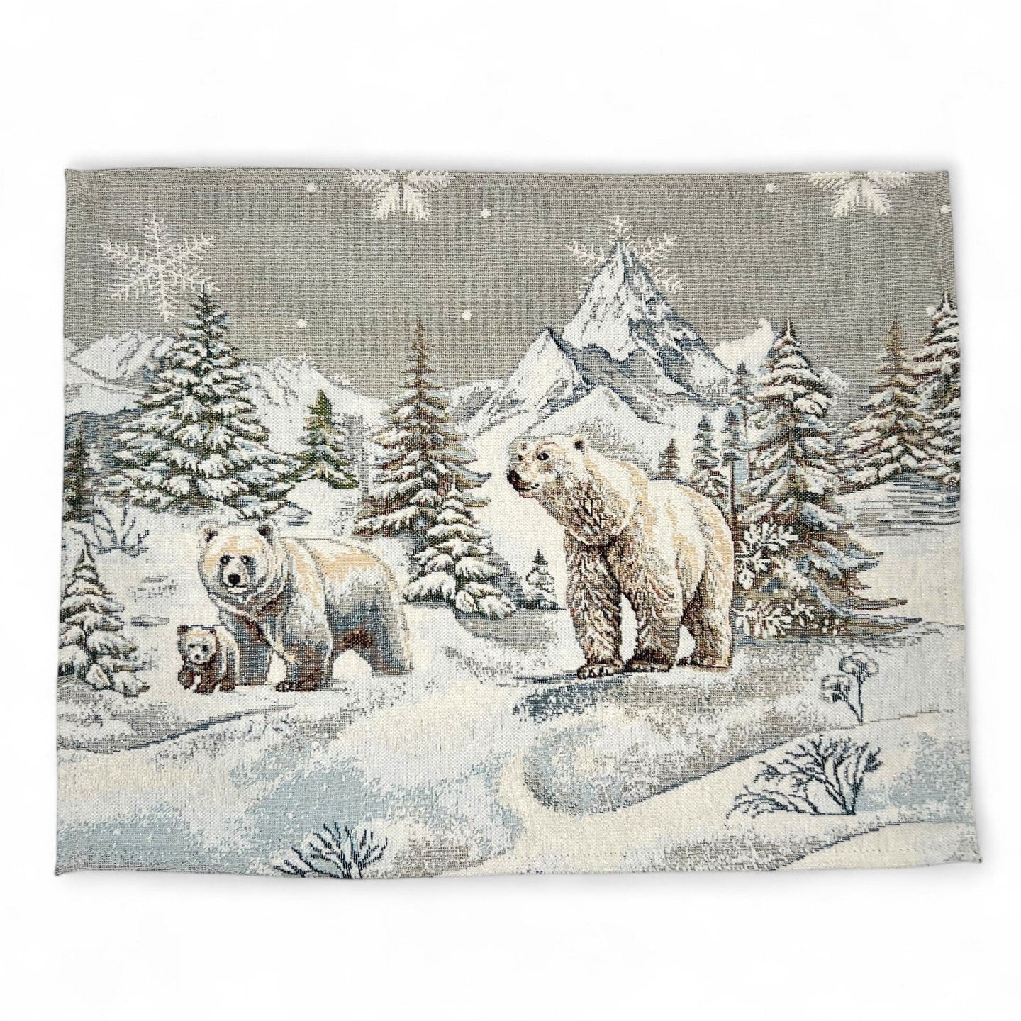 Table Set POLAR BEAR Placemat Tovaglietta Gobelin Jacquard, cinigliato 40 x 50 cm