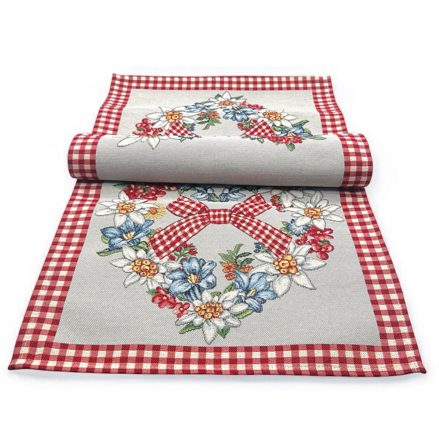 Tischläufer Runner Tischset PORDOI, uni, Gobelin Jacquard