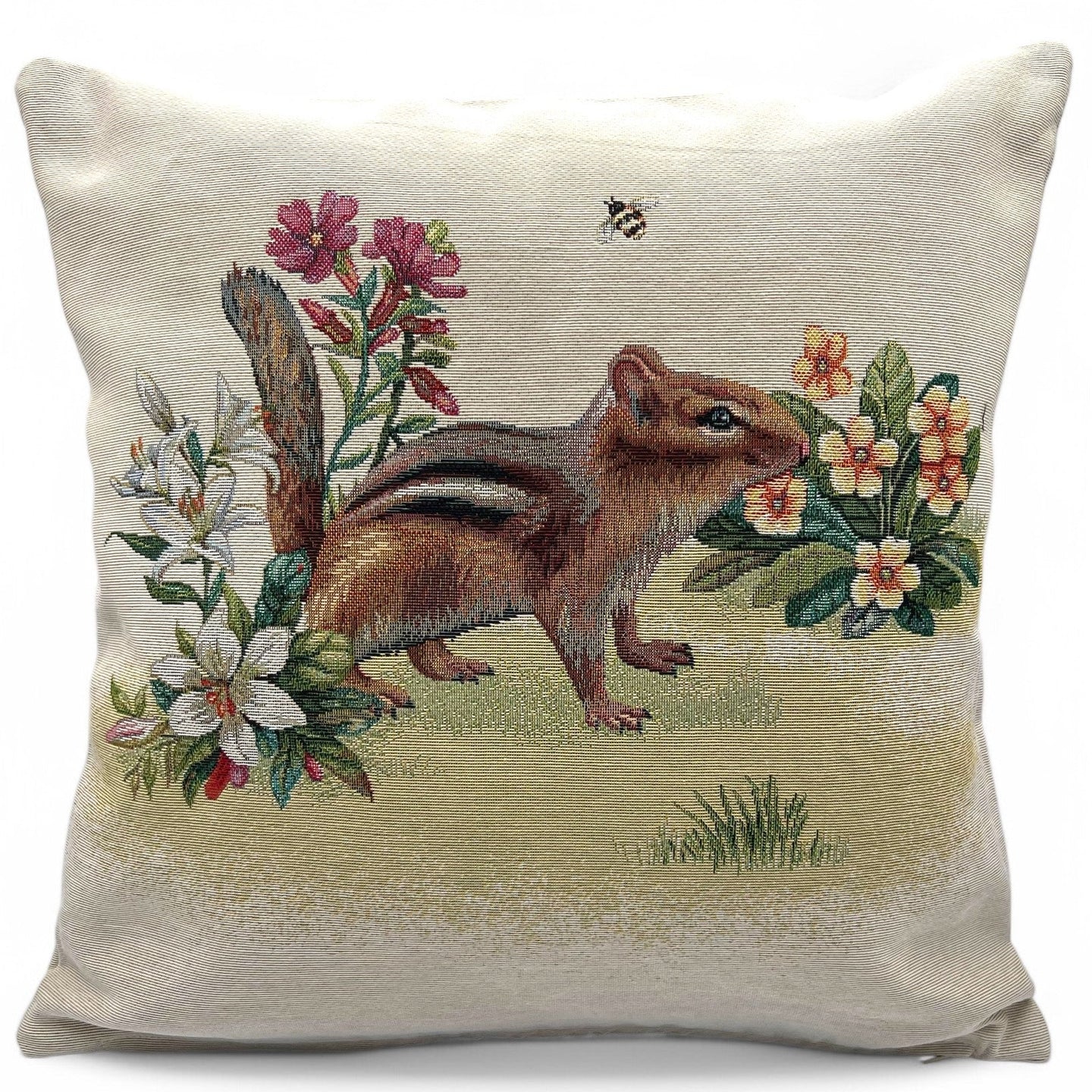 Kissenbezug AMICI ANIMALI ROBBIE uni, Gobelin Jacquard, 45x45 cm