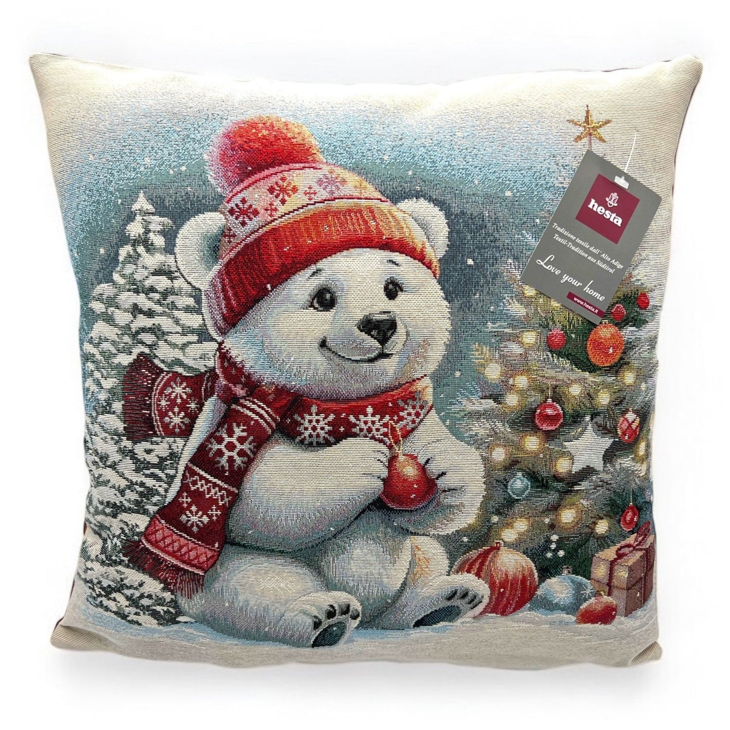 Copricuscino SAMMY Natale Gobelin Jacquard, 45x45 cm