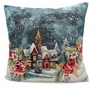 Copricuscino SANTA CLAUS B Natale Gobelin Jacquard, 45x45 cm