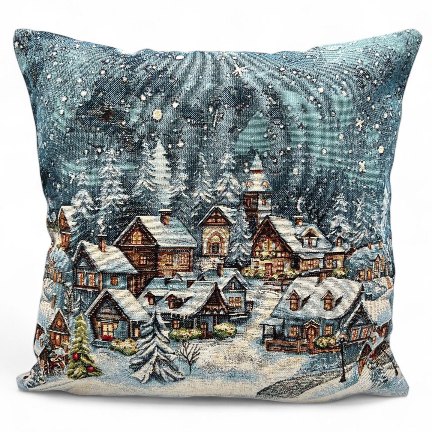 Copricuscino SANTA CLAUS C Natale Gobelin Jacquard, 45x45 cm