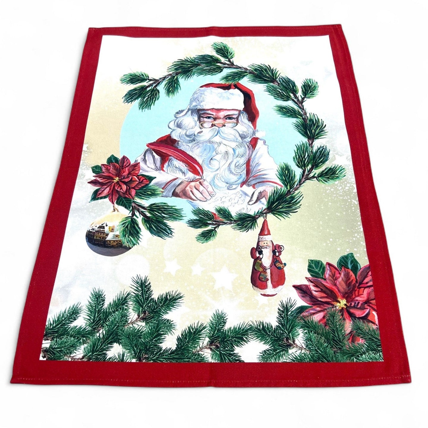 Strofinaccio SANTA CLAUS A, cotone stampato