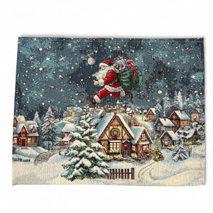 Table Set SANTA CLAUS Placemat Tischset Gobelin Jacquard, Lurex gold, 40 x 50 cm