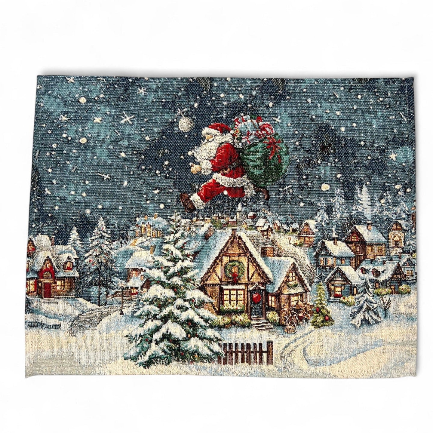 Table Set SANTA CLAUS Placemat Tischset Gobelin Jacquard, Lurex gold, 40 x 50 cm
