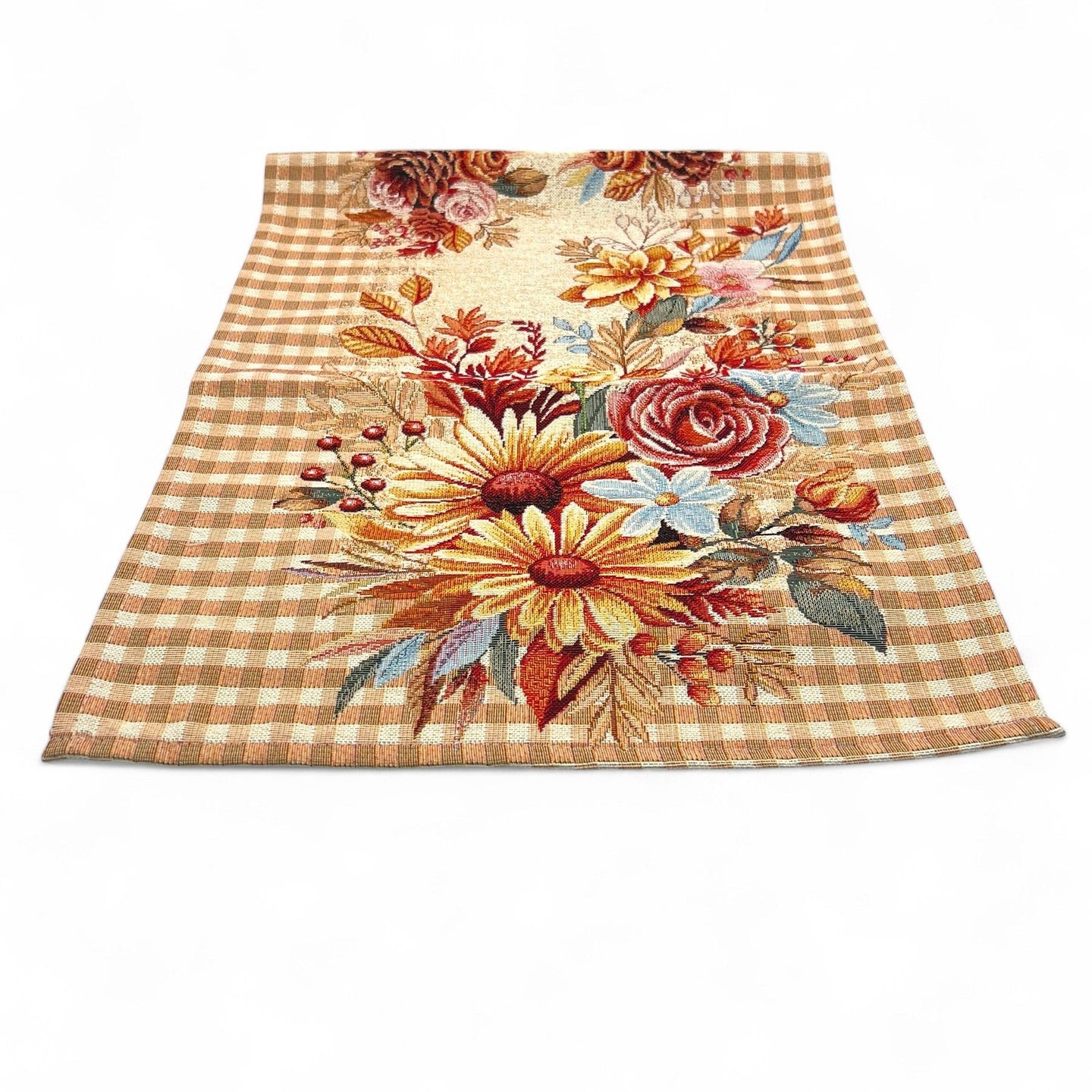 Tischläufer Runner Tischset SIENNA, uni, Gobelin Jacquard