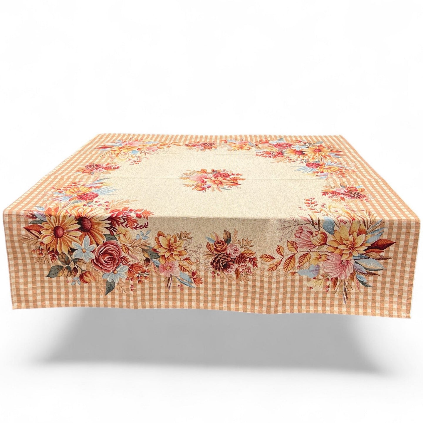 Tischdecke SIENNA, uni, Gobelin Jacquard, 100x100 cm – hesta