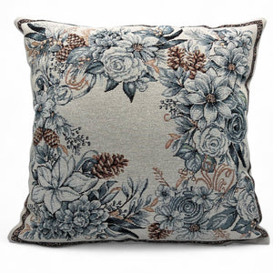 Copricuscino SILVER CHRISTMAS B Natale Gobelin Jacquard lurex argento, 45x45 cm