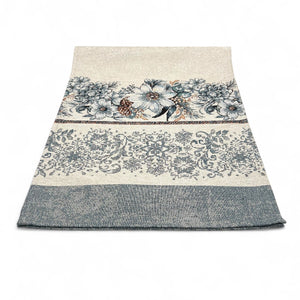 Tischläufer Runner Tischset SILVER CHRISTMAS, uni, Gobelin Jacquard, Lurex silber