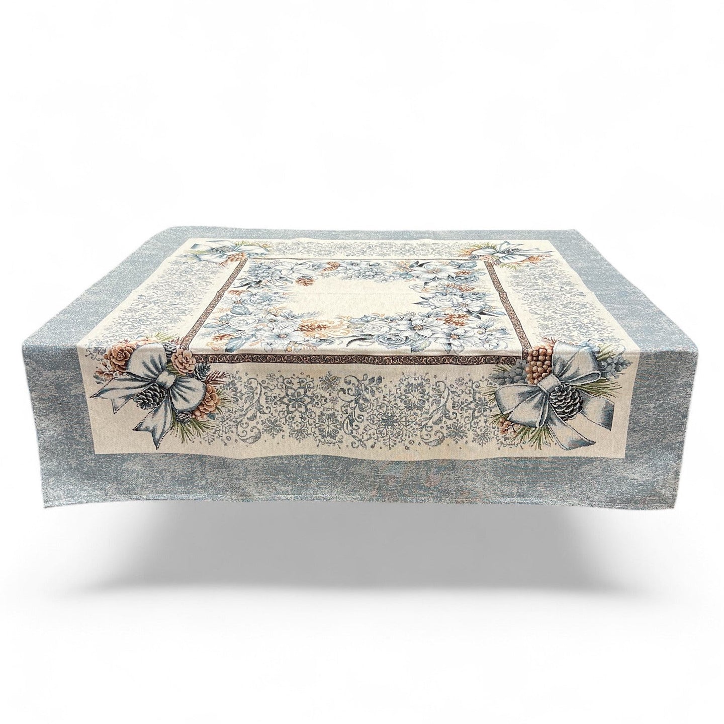 Tovaglia SILVER CHRISTMAS, uni, Gobelin Jacquard, lurex argento, 100x100 cm