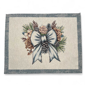 Table Set SILVER CHRISTMAS Placemat Tischset Gobelin Jacquard, Lurex silber 40 x 50 cm