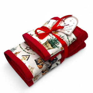 ASCIUGAMANO SET, STAR ROSSO, (40x60 + 60x105)