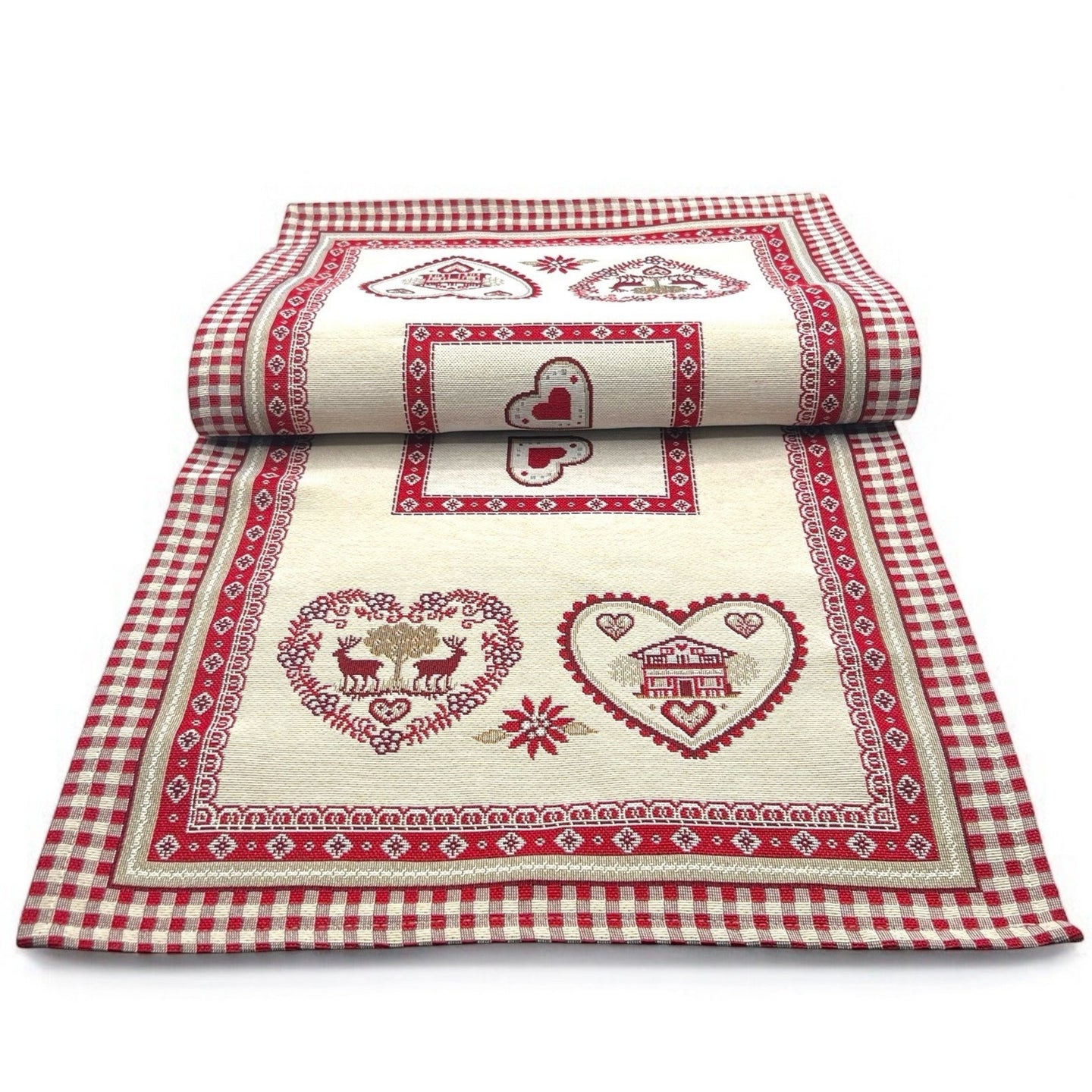 Tischläufer Runner Tischset STUBAI, uni, Gobelin Jacquard