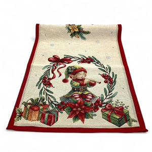 Tischläufer Runner Tischset TINY, uni, Gobelin Jacquard, Lurex Gold