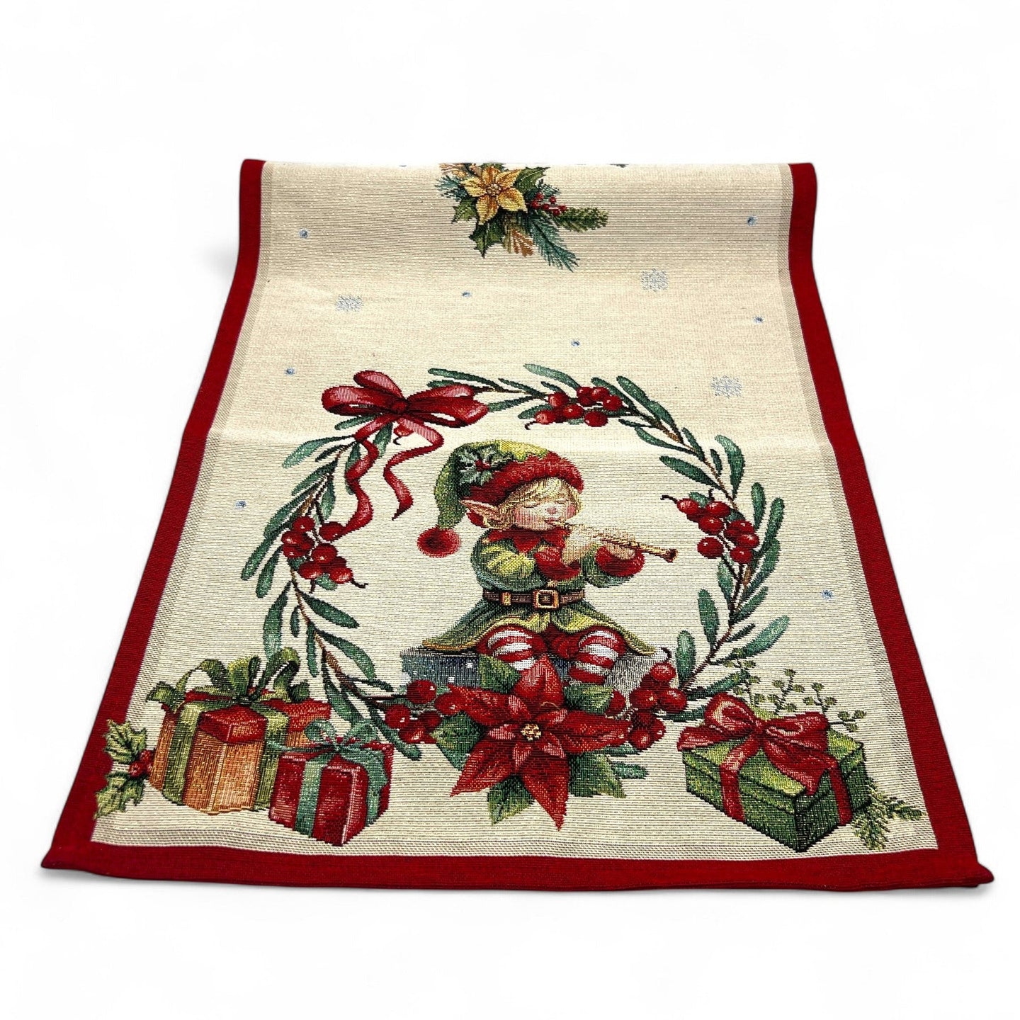 Tischläufer Runner Tischset TINY, uni, Gobelin Jacquard, Lurex Gold