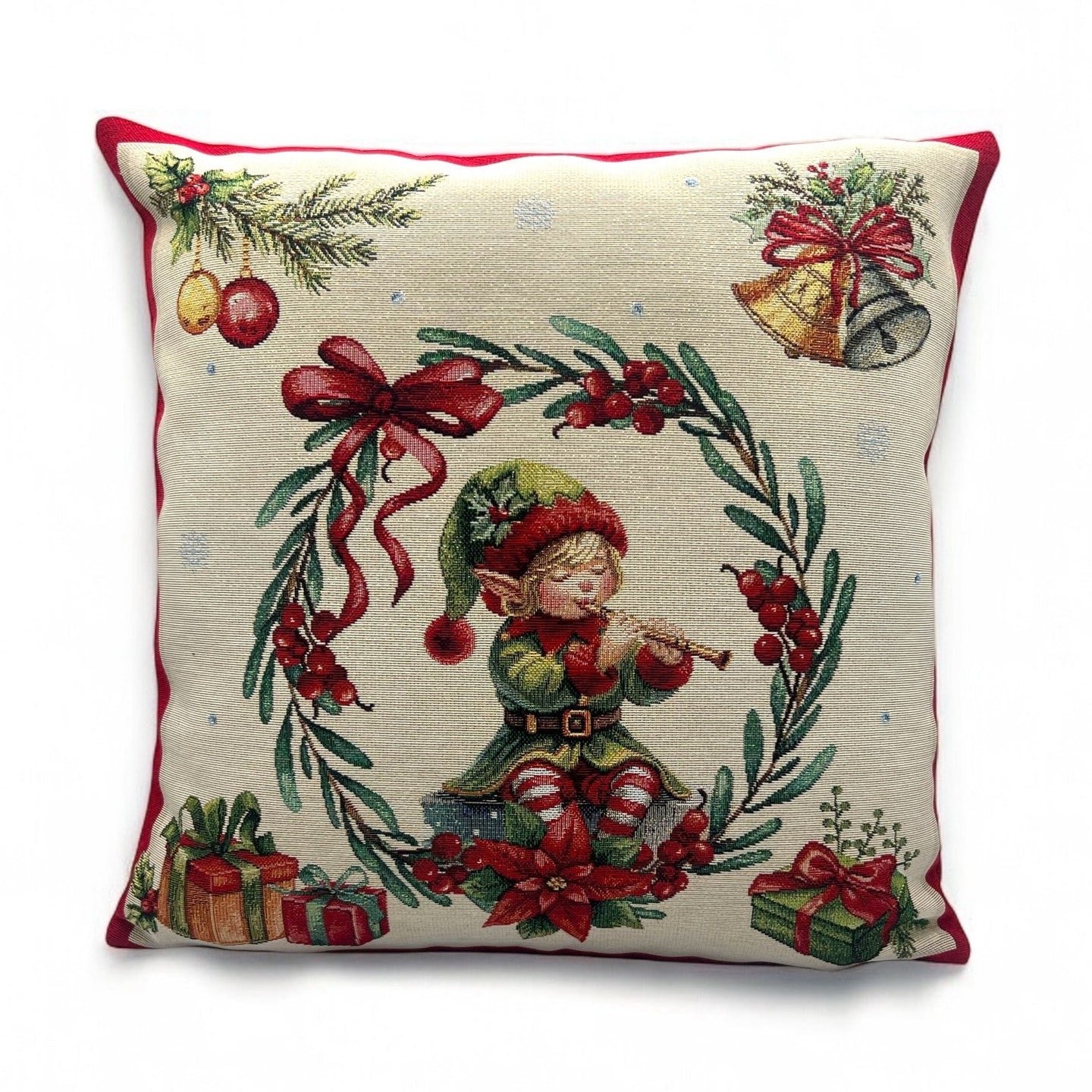 Copricuscino TINY A, uni, Gobelin Jacquard, Lurex Gold, 45x45 cm
