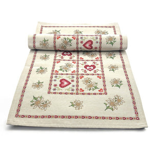 Tischläufer Runner Tischset TIROL, uni, Gobelin Jacquard