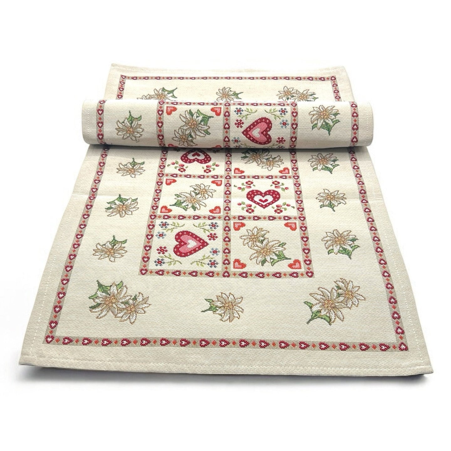 Tischläufer Runner Tischset TIROL, uni, Gobelin Jacquard
