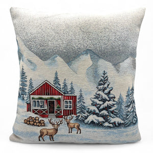 Copricuscino VAL D'ISERE B Natale Gobelin Jacquard, 45x45 cm