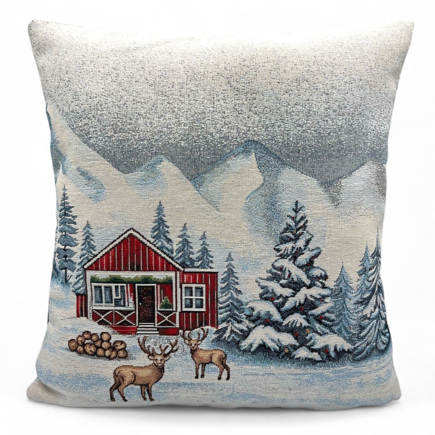 Copricuscino VAL D'ISERE B Natale Gobelin Jacquard, 45x45 cm