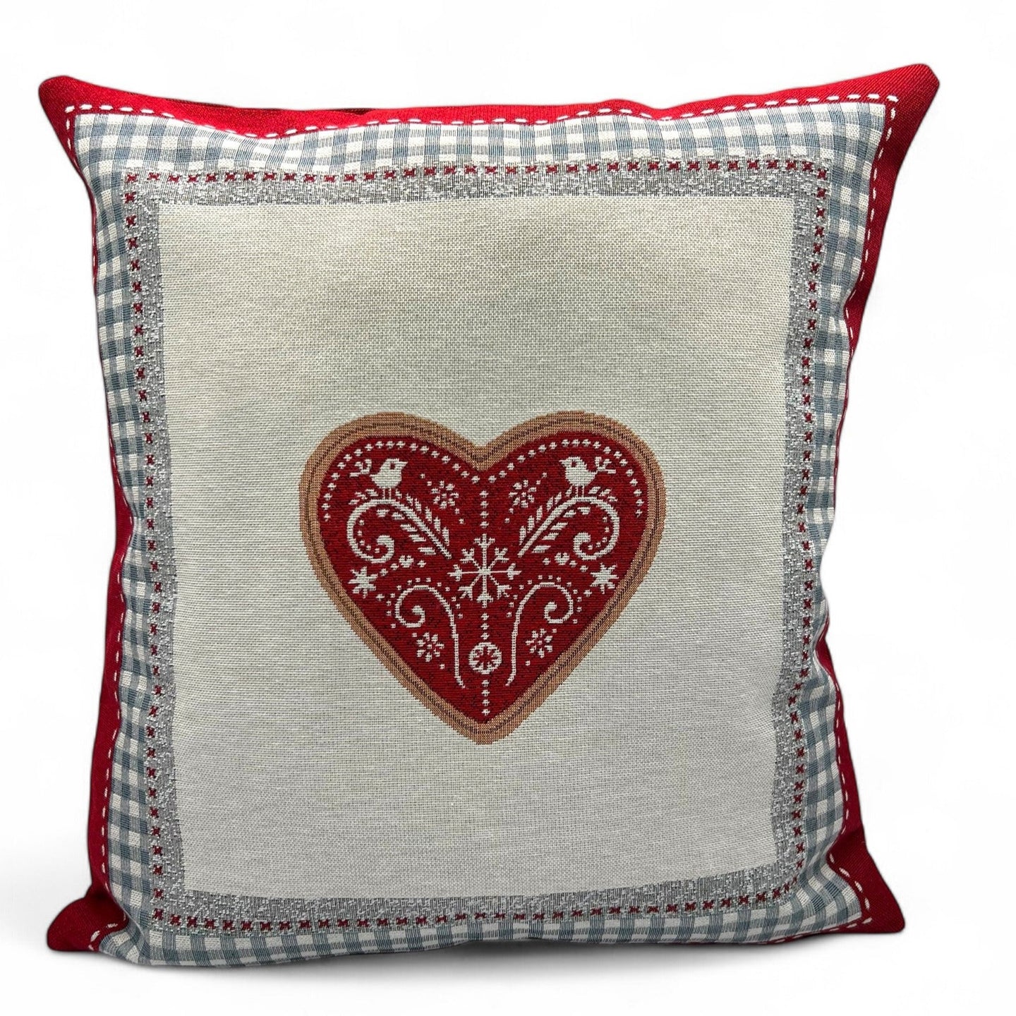 Copricuscino VAL D'ISERE A Natale Gobelin Jacquard, 45x45 cm