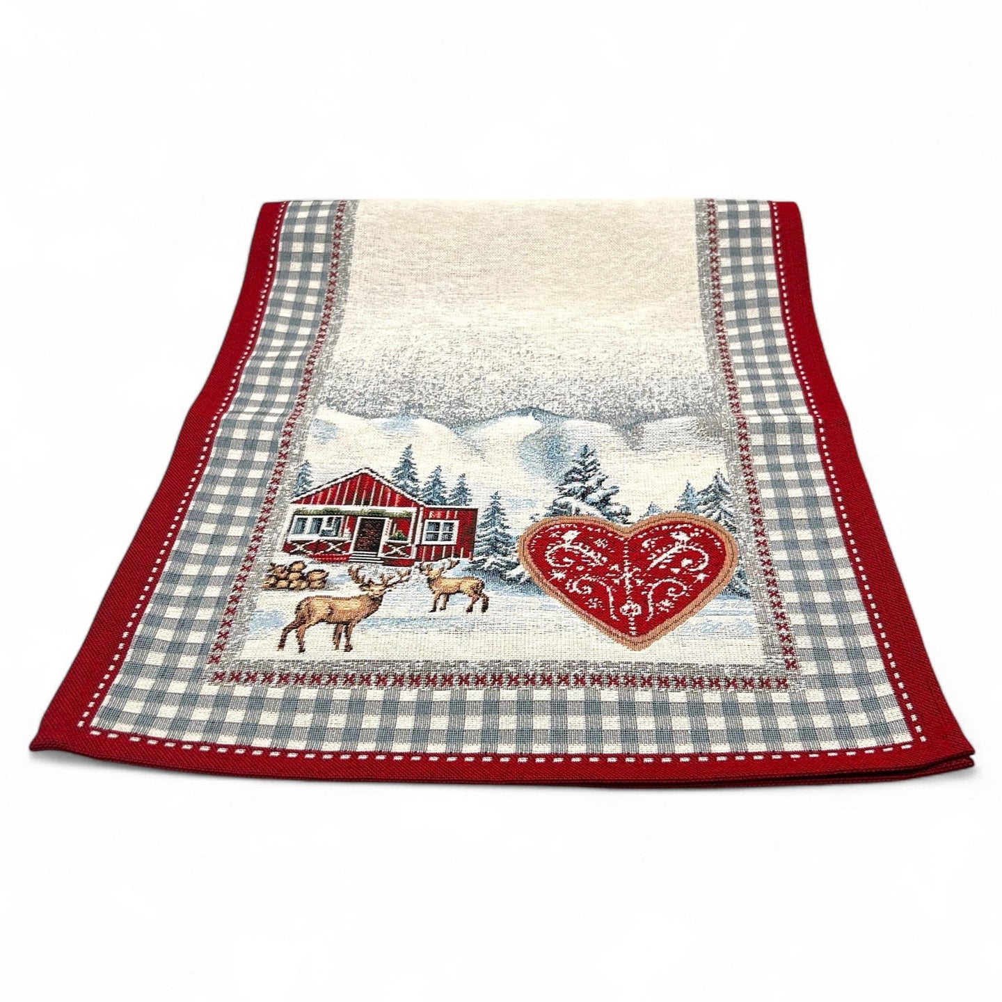 Tischläufer Runner Tischset VAL D'ISERE, uni, Gobelin Jacquard