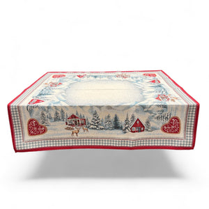 Tovaglia VAL D'ISERE, uni, Gobelin Jacquard, 100x100 cm