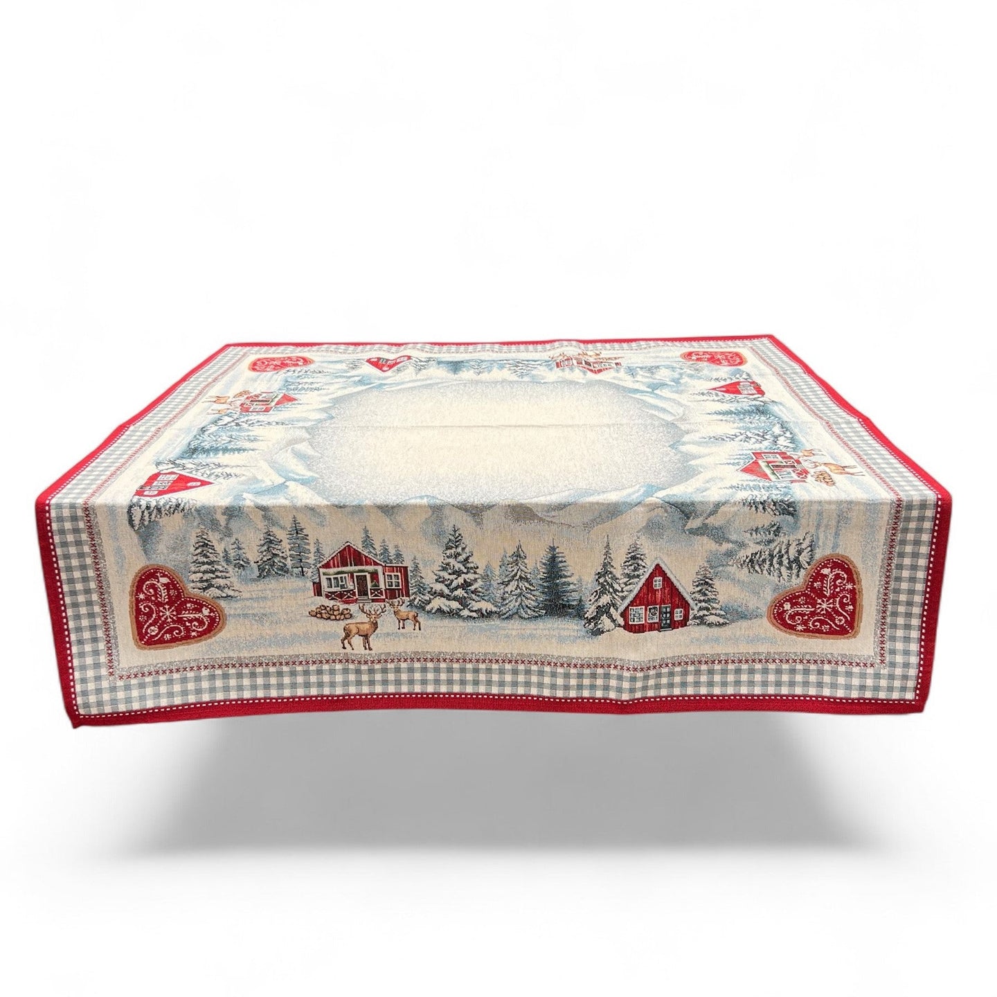 Tovaglia VAL D'ISERE, uni, Gobelin Jacquard, 100x100 cm