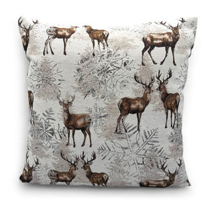 Copricuscino WINTER DEER, Gobelin Jacquard, 45x45 cm