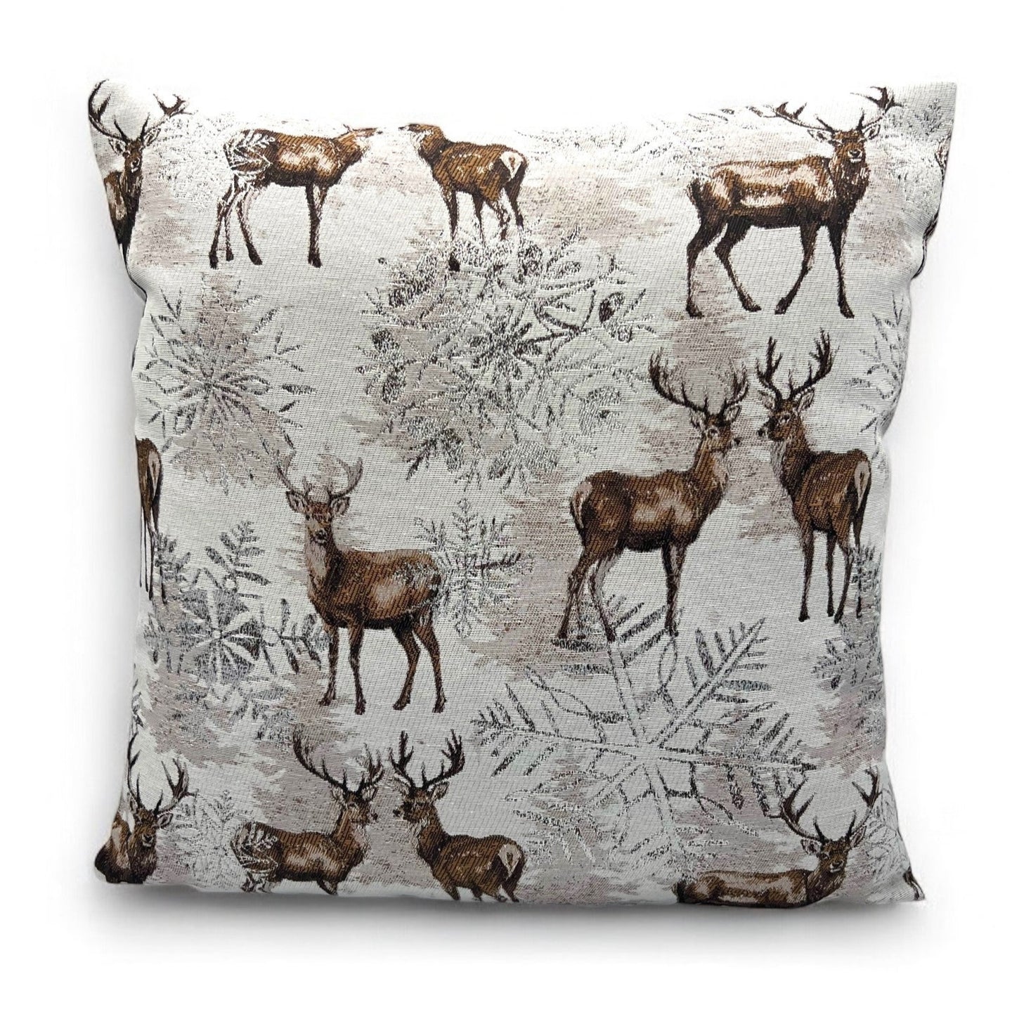 Copricuscino WINTER DEER, Gobelin Jacquard, 45x45 cm
