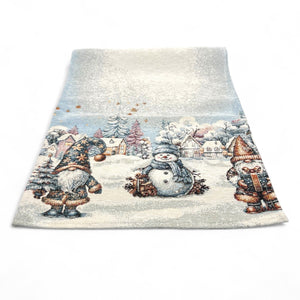Tischläufer Runner Tischset WINTER LOVE, uni, Gobelin Jacquard, chenille