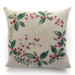 Copricuscino WINTER BERRIES, uni, Gobelin Jacquard