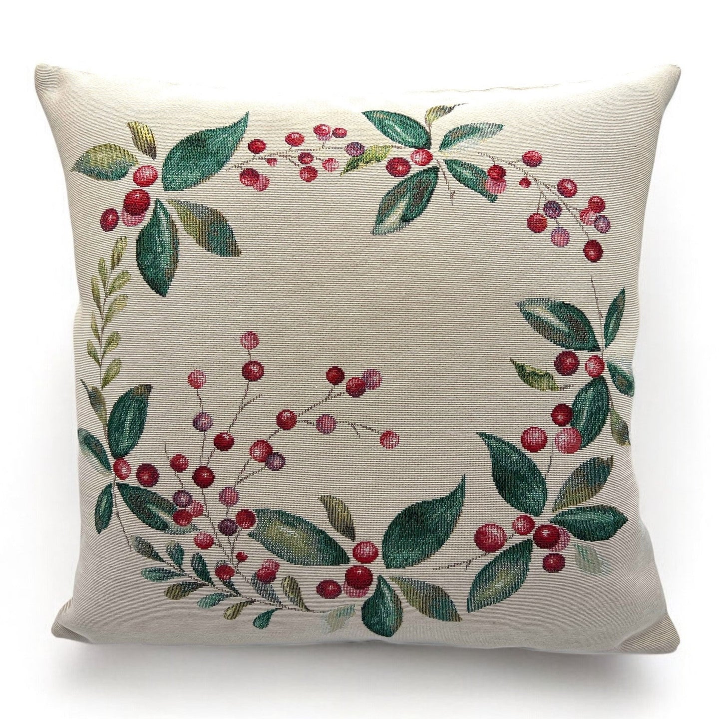 Copricuscino WINTER BERRIES, uni, Gobelin Jacquard