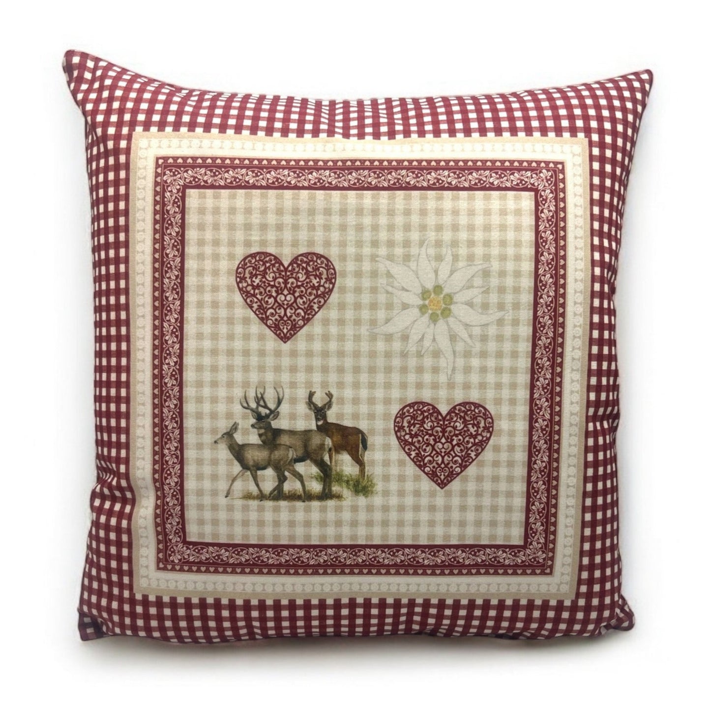 Kissenbezug ALPIN HEART uni, Baumwolle gedruckt, 45x45 cm