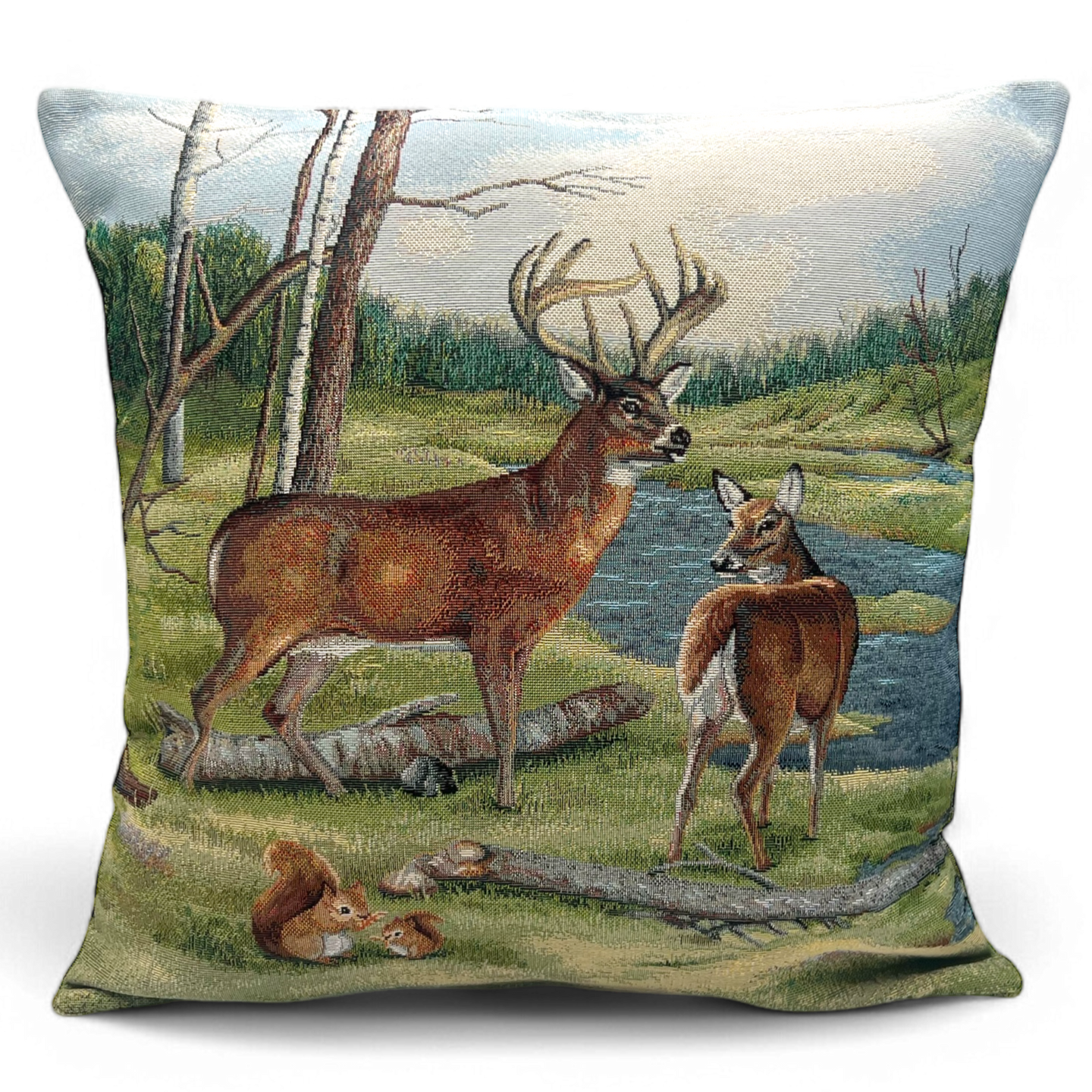 Copricuscino CERVI B, Gobelin Jacquard, 45x45 cm