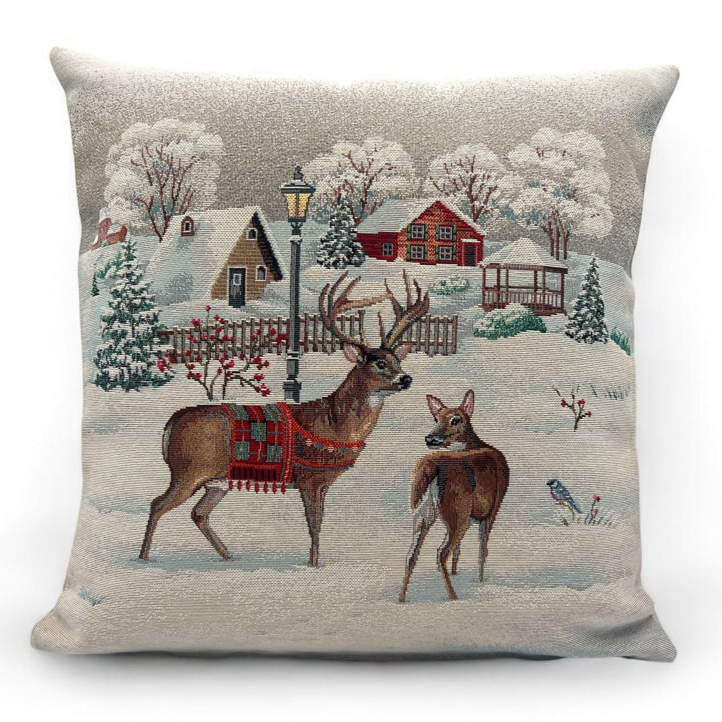 Kissenbezug DEER GARDEN, uni, Gobelin Jacquard, 45x45 cm