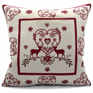 Kissenbezug MONTE CERVO BORDEAUX uni, Gobelin Jacquard, 45x45 cm